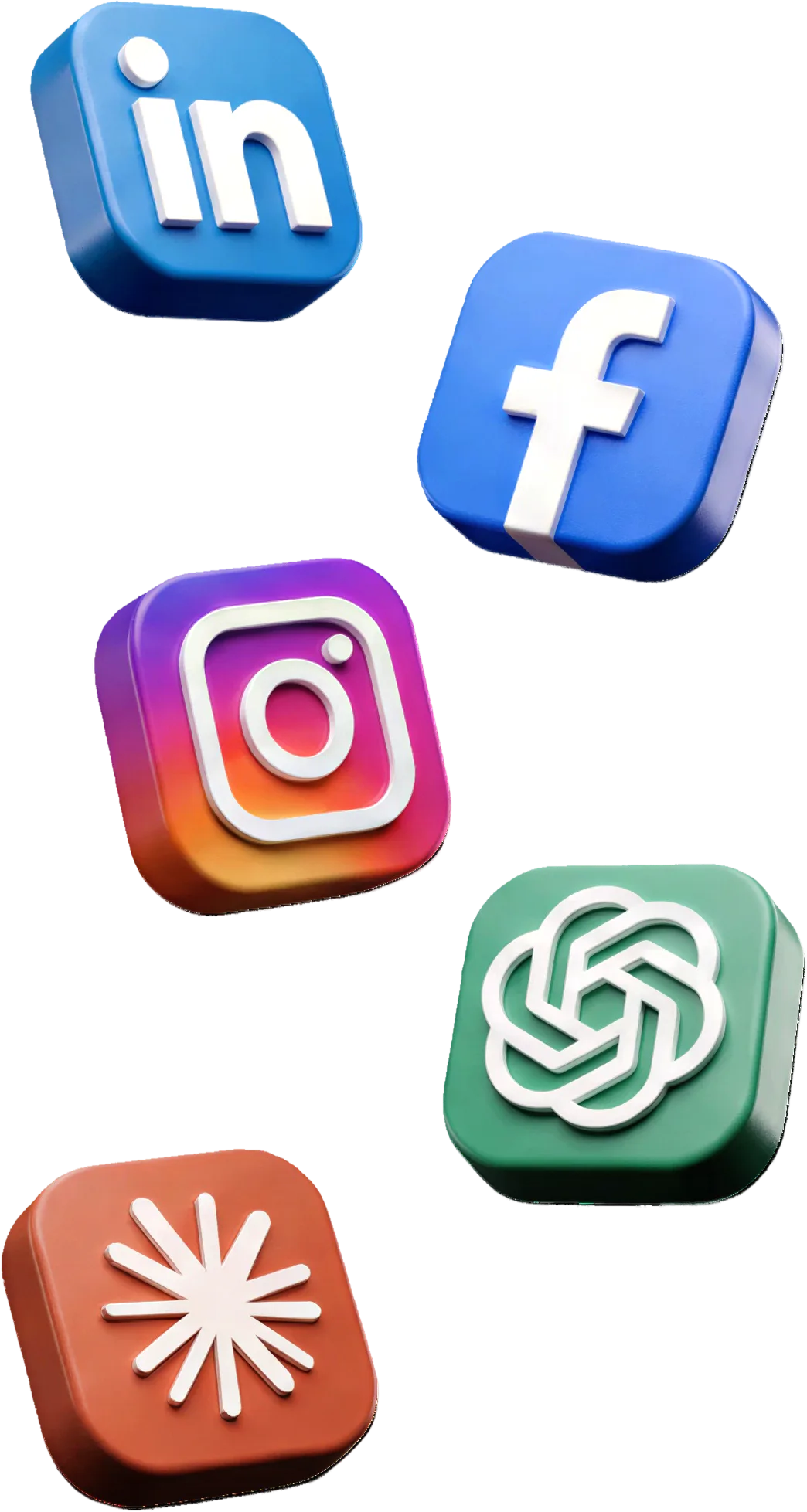 Search and social platform icons representing SEO, AEO, and GEO distribution