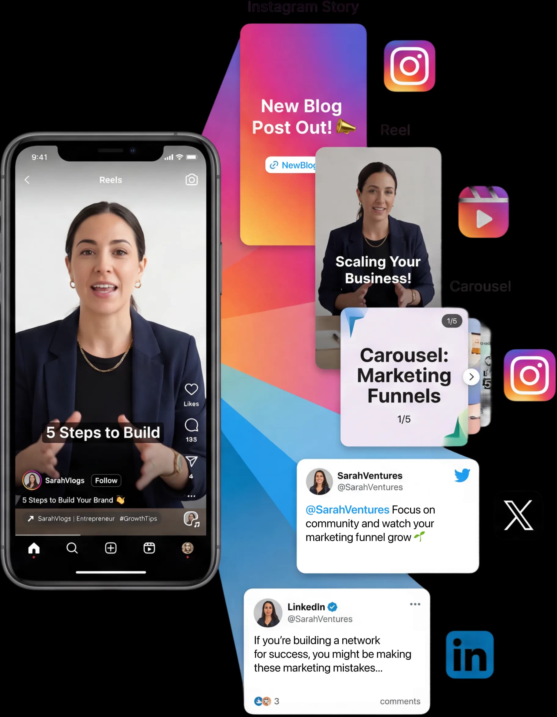 Phone playing short-form social video content